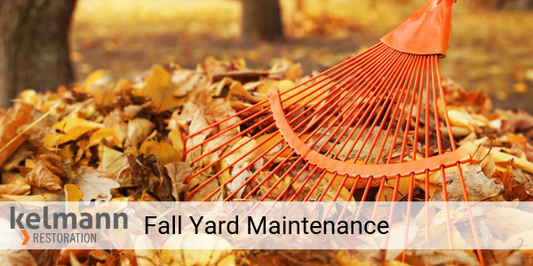 raking a yard in the fall