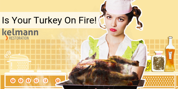 a woman burning a turkey
