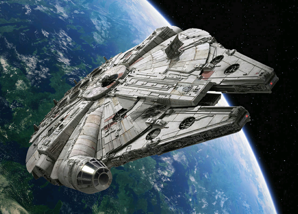 The Millenium Falcon as it appears in A New Hope.
