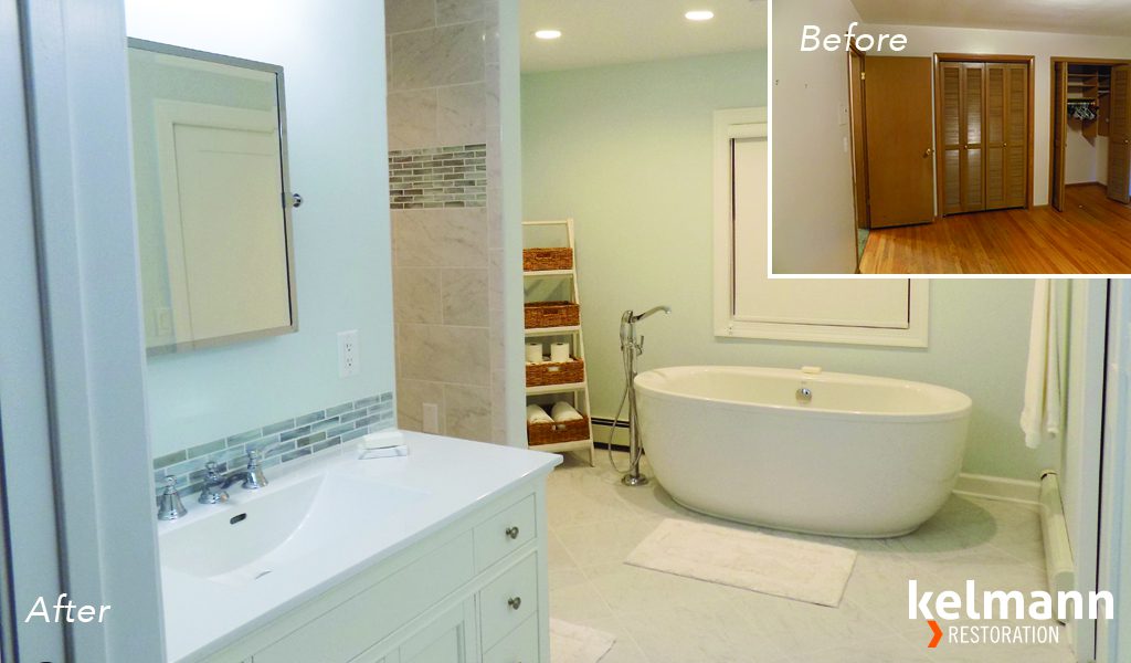 before and after bathroom remodeling project