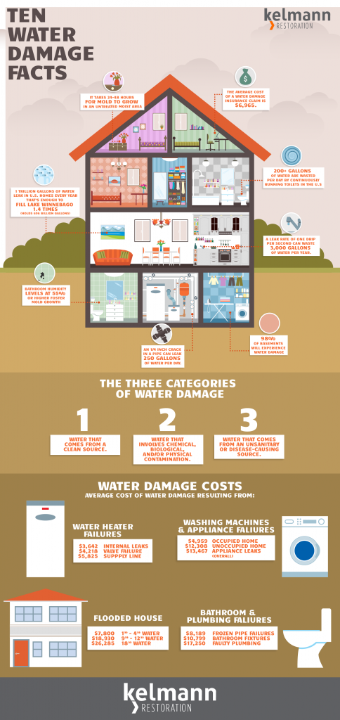 infographic with facts about water damage