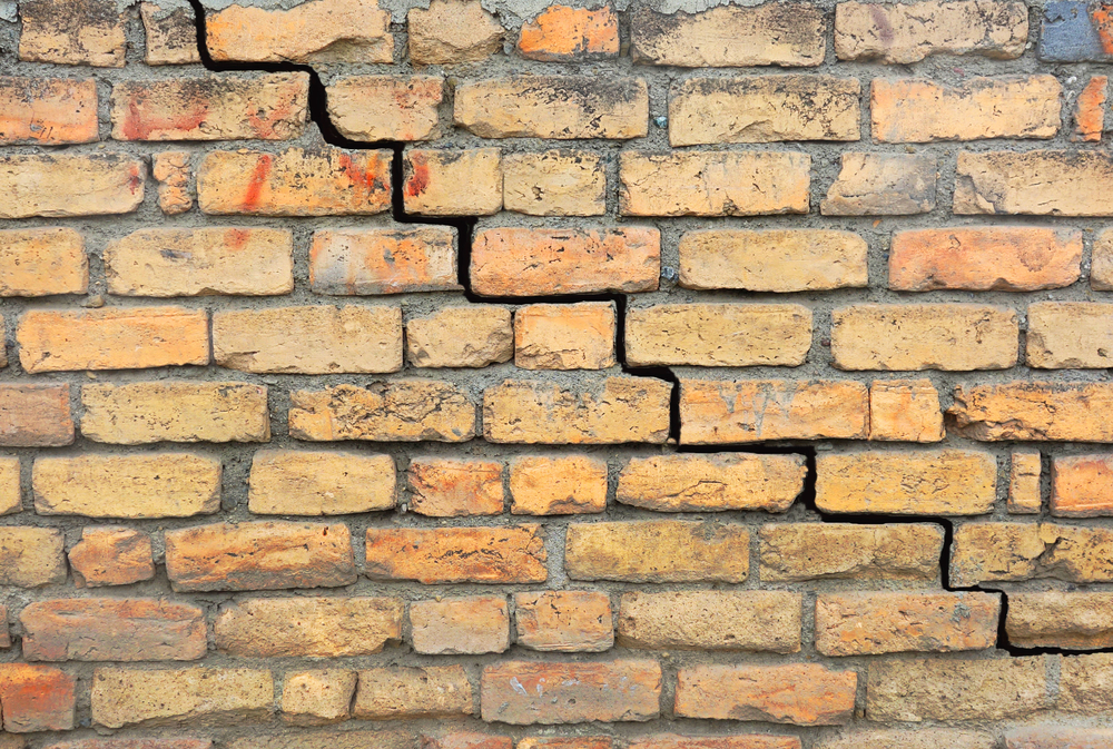 crack in a brick wall