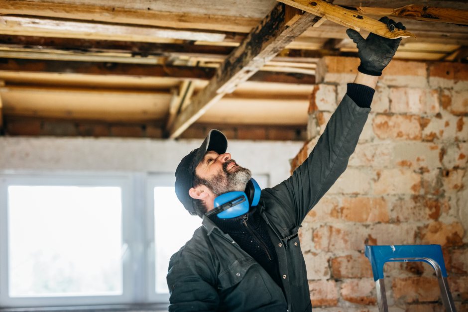 An Expert from the Kelmann team is restoring the damaged home in Madison, WI