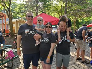 group of people smiling at the Kelmann Team Walks event