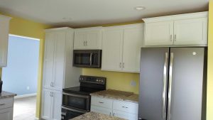 Completed fire damage restoration of kitchen in Brookfield