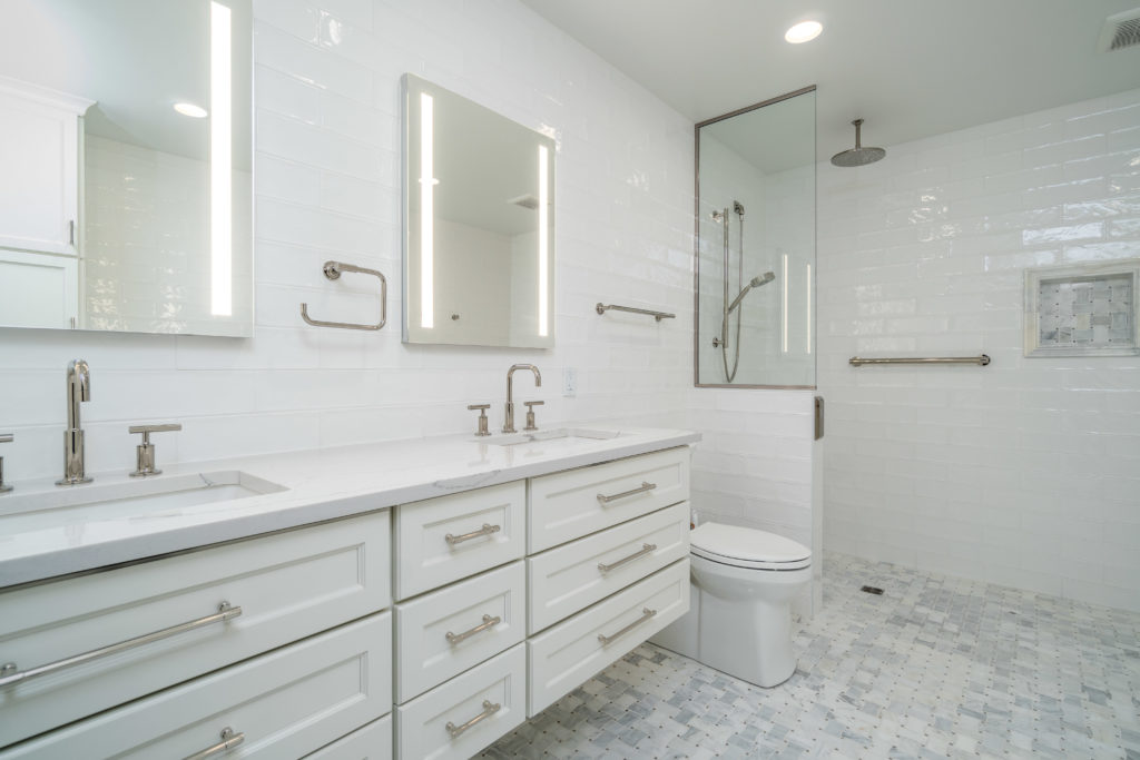 Freshly Restored Bathroom as Part of a Storm Restoration Project for a Lake Home in Oconomowoc, WI